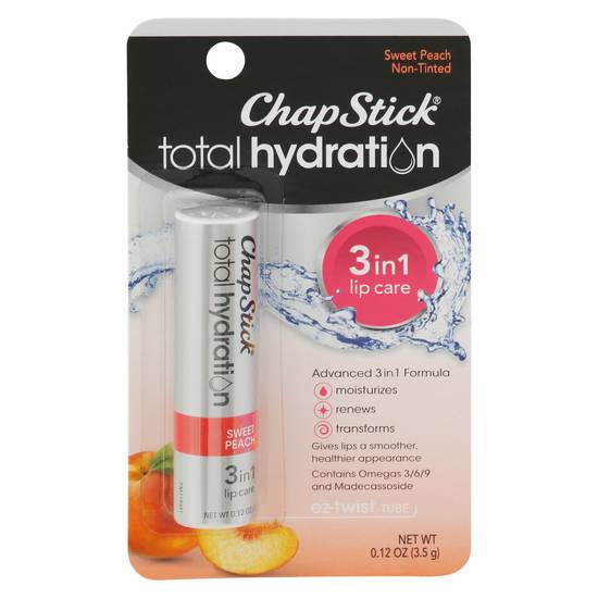 Chapstick Total Hydration Non-Tinted 3 in 1 Sweet Peach Lip Care