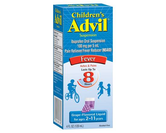 Advil · Children's Grape Flavored Ibuprofen 100mg Fever Reducer (4 fl oz)