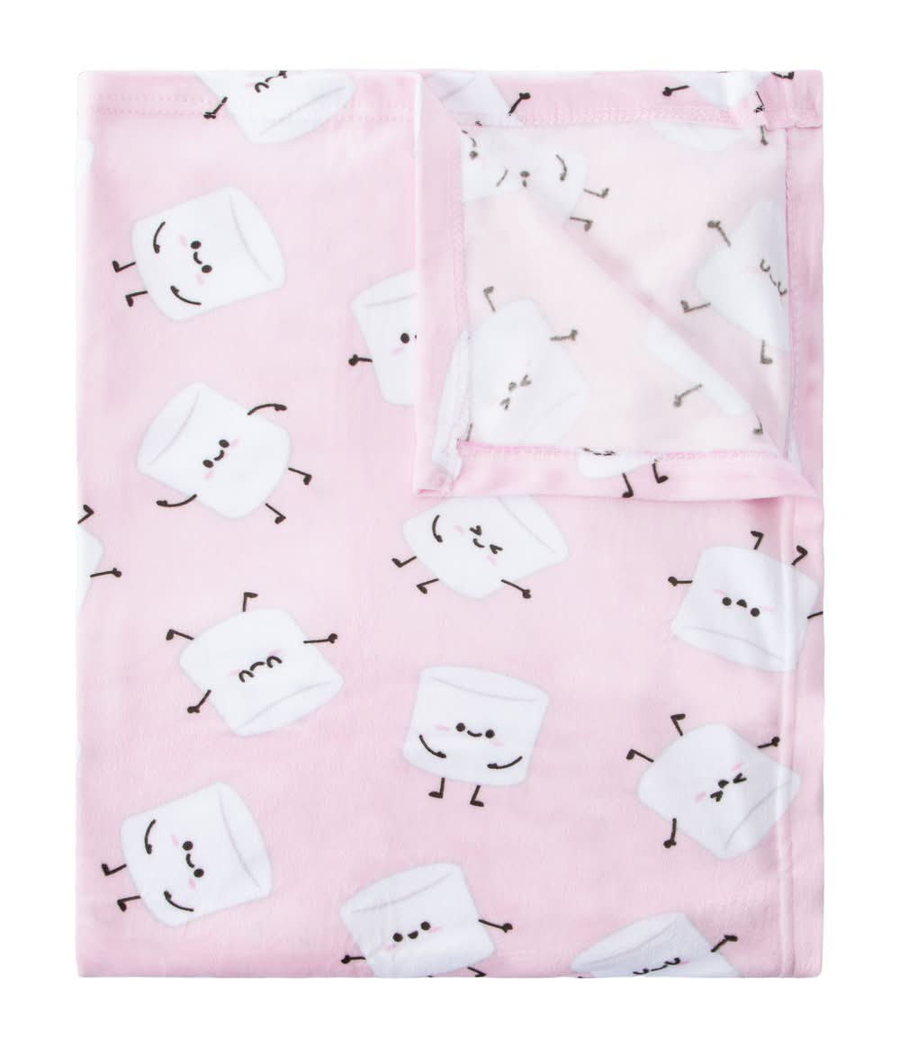 Two-Sided Plush Blanket 50in x 60in Marshmallow Friends