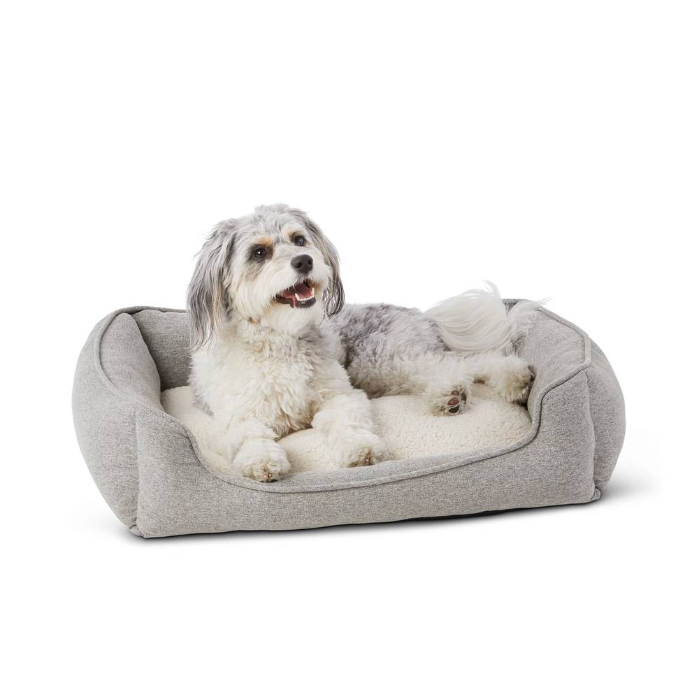 Top Paw® Cuddler Dog Bed (Color: Grey, Size: 22\"L X 28\"W X 7.5\"H)
