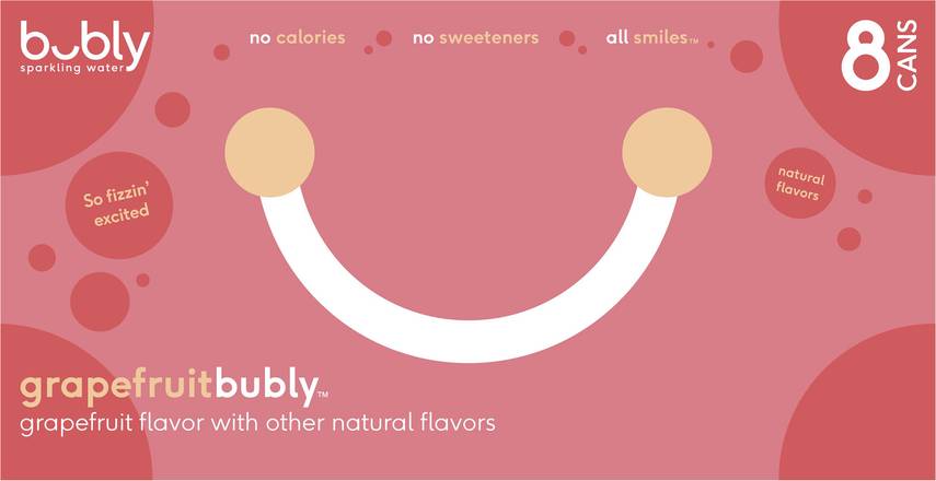 Bubly Grapefruit Sparkling Water (8 ct, 12 fl oz)