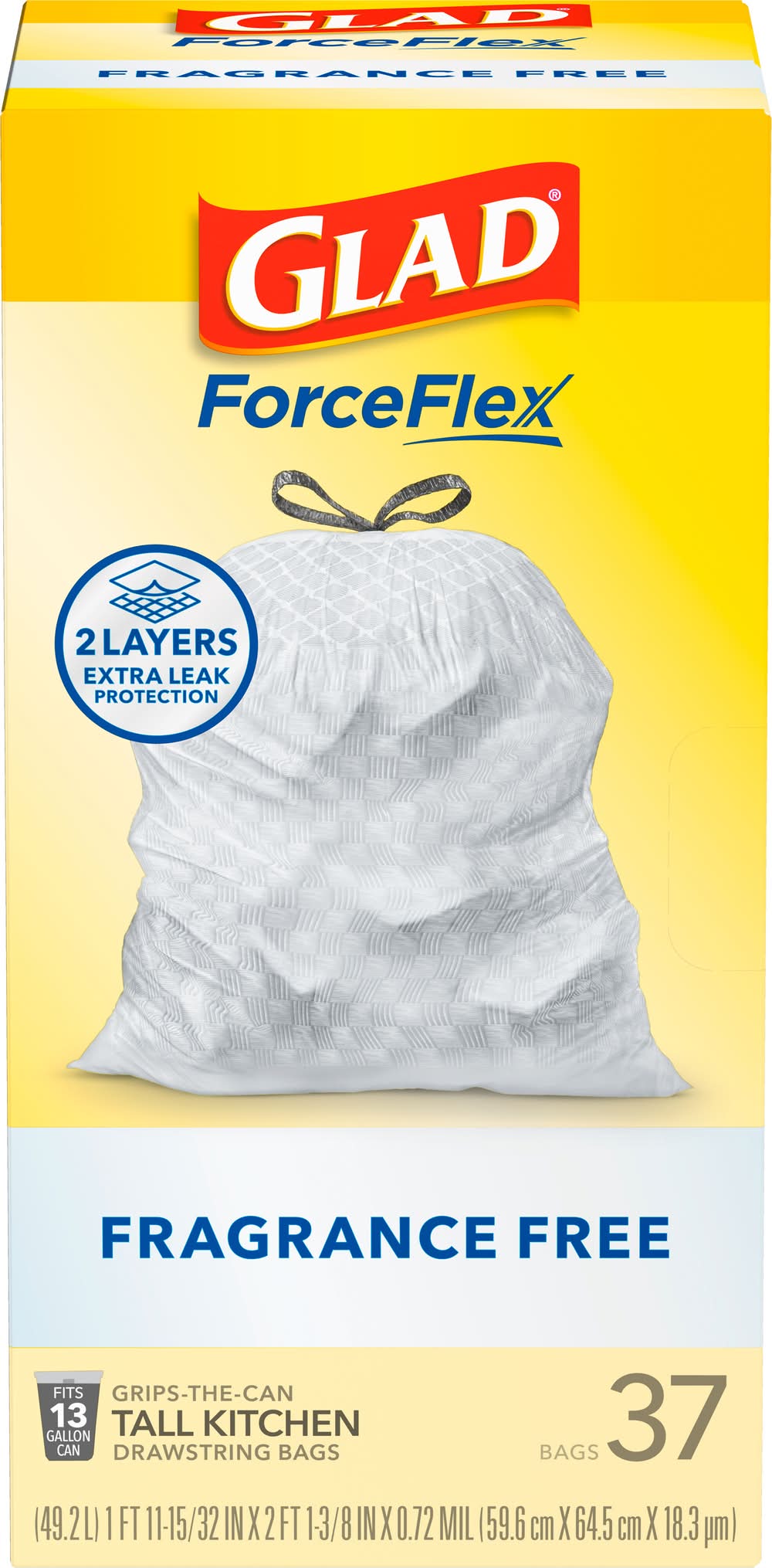 Glad Forceflex Tall Kitchen Drawstring Trash Bags (37 ct)