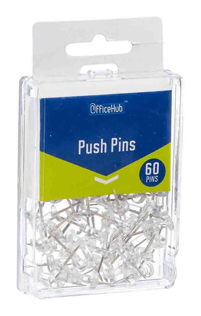 Officehub Push Pins Assorted Colors 60 Pk