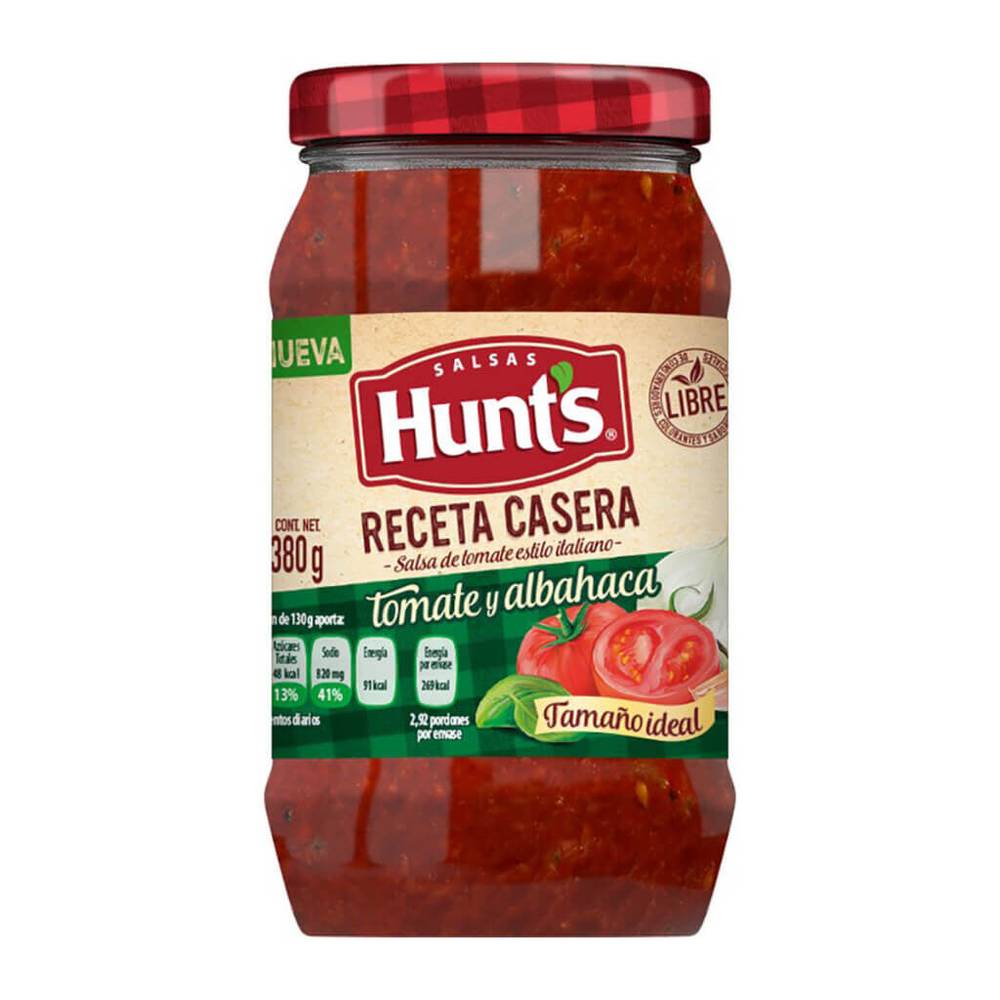 Hunt's · Salsa receta casera, tomate - albahaca (380 g)