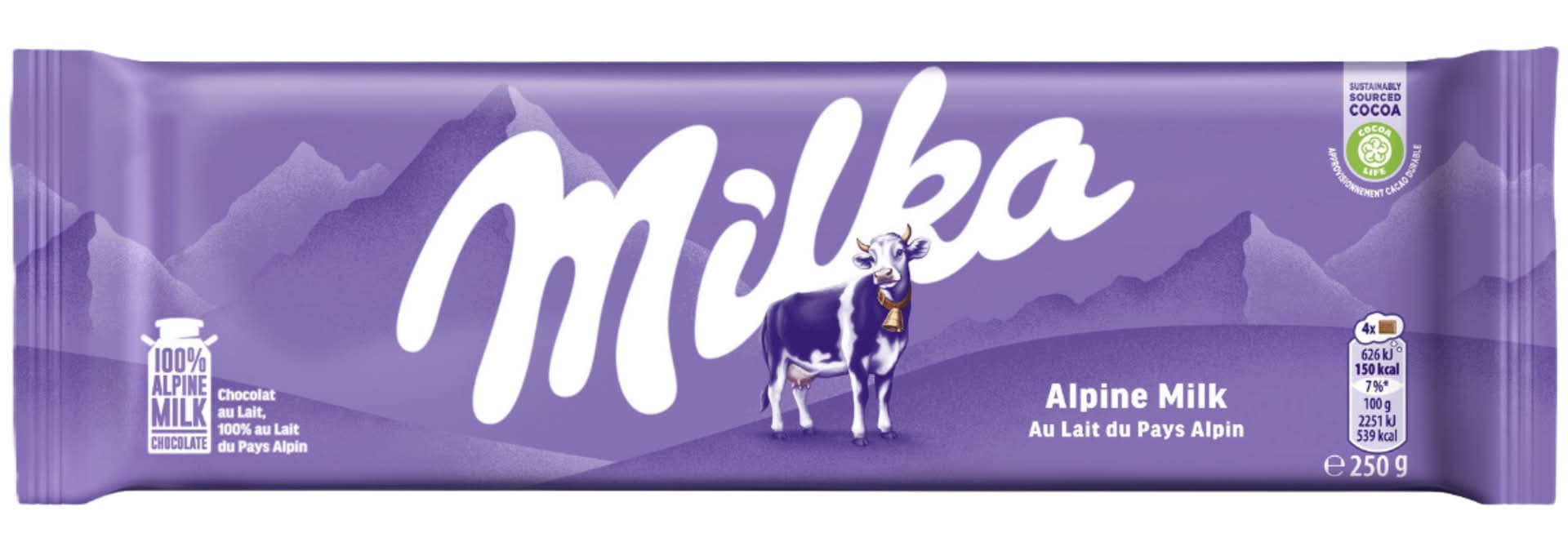 Tablete de Chocolate de Leite Milka (emb. 250 gr)