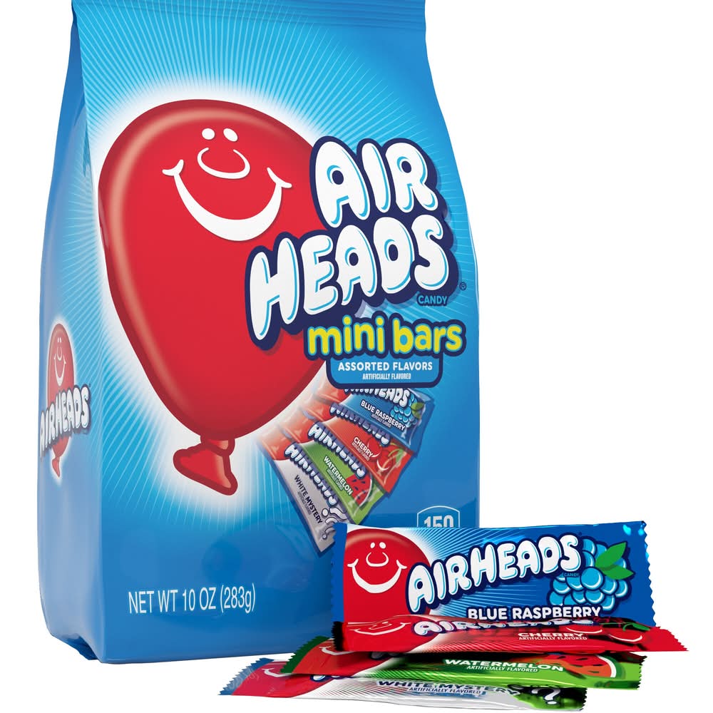 Airheads Mini Candy Bars Gusset Bags, Assorted (10 oz)
