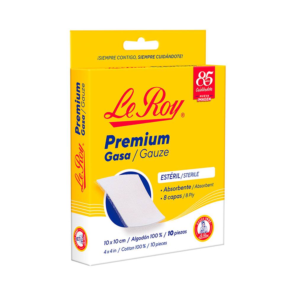 Le roy gasa absorbente estéril premium (caja 10 piezas)