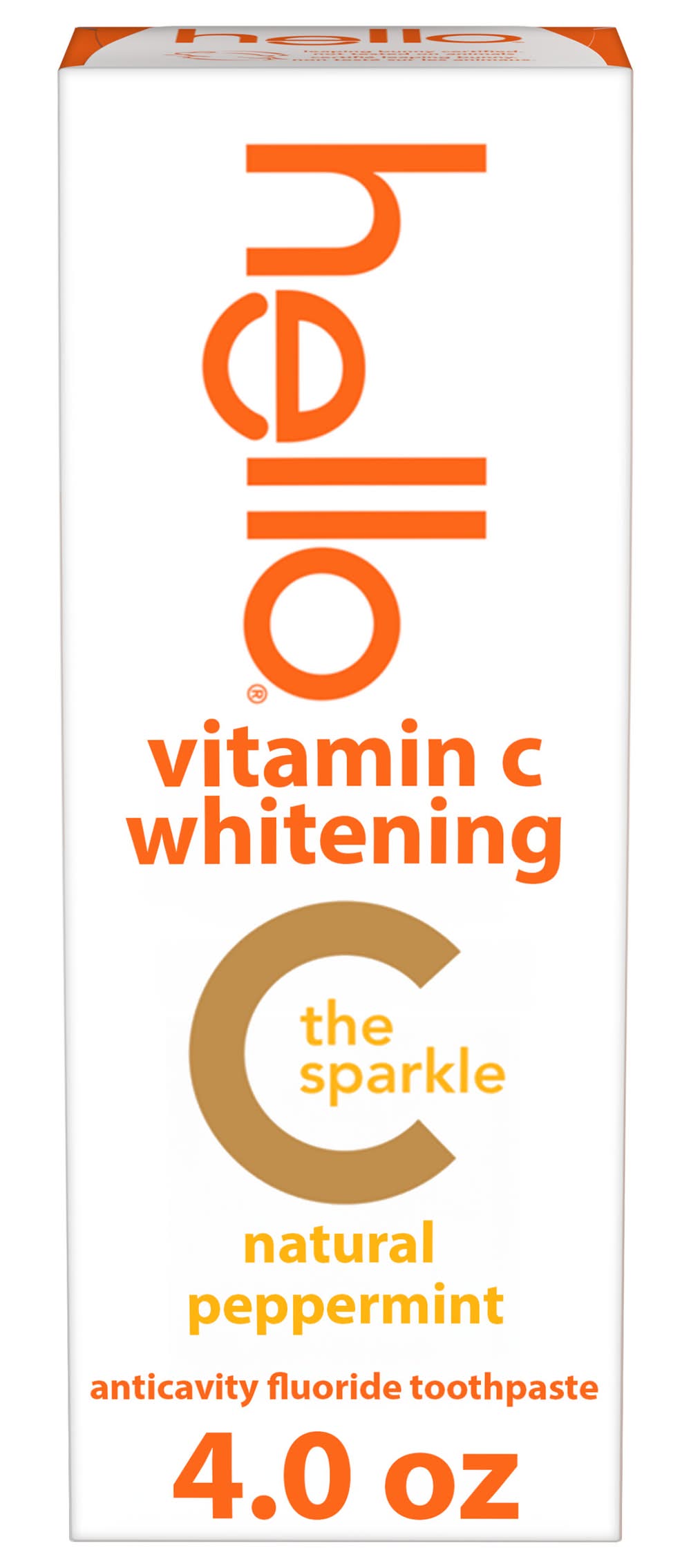 Hello Anticavity Fluoride Vitamin C Whitening Natural Peppermint Toothpaste (4 oz)