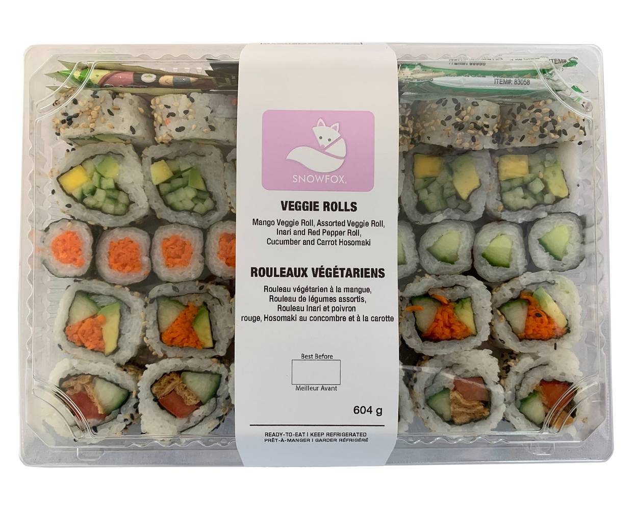 Rouleaux Végétariens Snowfox - 604 G, 34 Unités / Snowfox Veggie Rolls – 604 G, 34 Pc