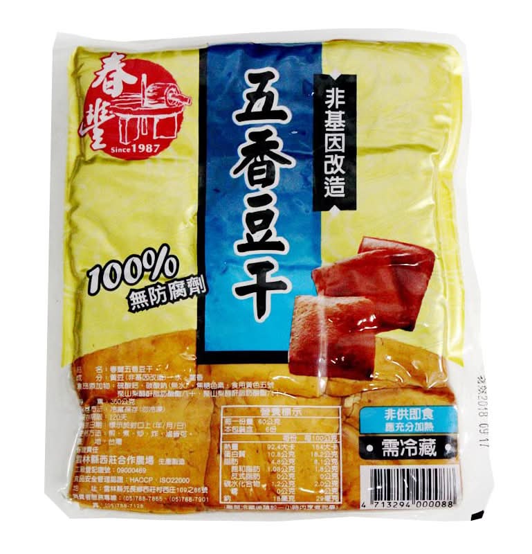 春豐五香豆干(非基改/每包約360g) <1Bag袋 x 1 x 1Bag袋>