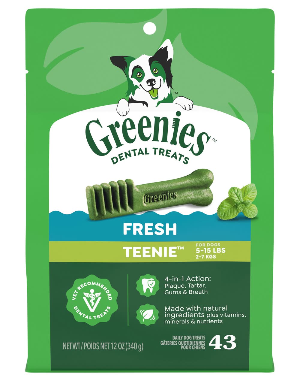 Greenies Teenie Fresh Dental Dog Treats (12 oz, 43 ct)