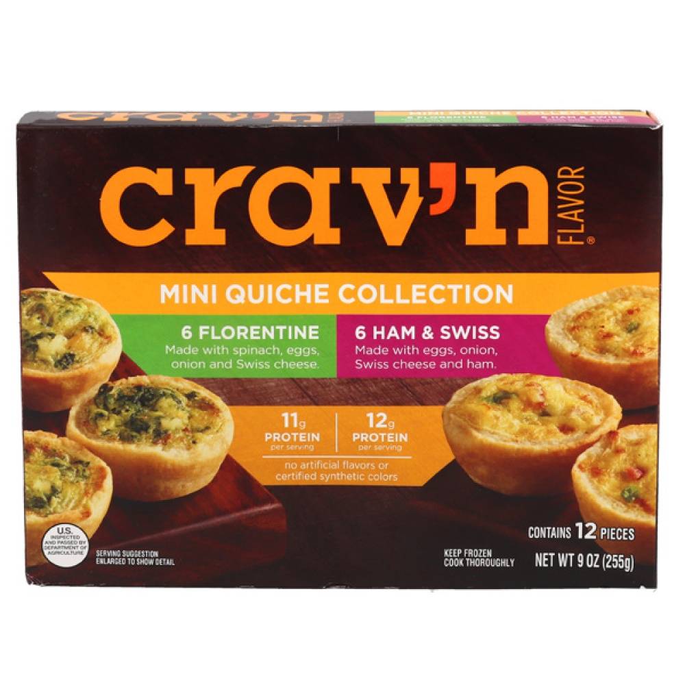 Crav'n Flavor Mini Quiche Collection (9 oz, 12 ct)