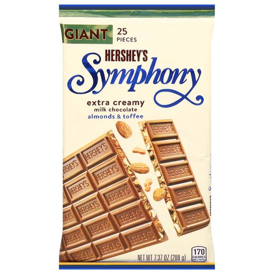Hershey's Giant Extra Creamy Milk Chocolate Almonds and Toffee Candy Bar