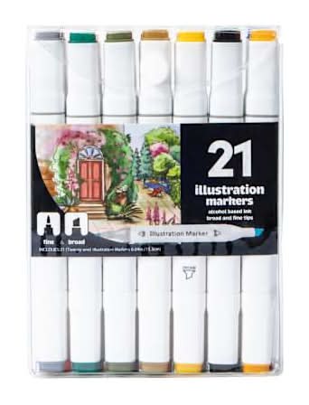 Fine & Broad Double-Sided Illustration Markers (6.04 in/Assorted)