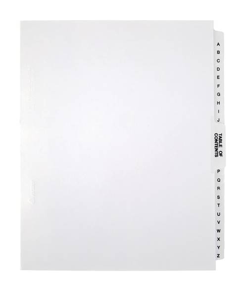 Office Depot Legal Index Exhibit Unpunched Dividers With Laminated Tabs, White