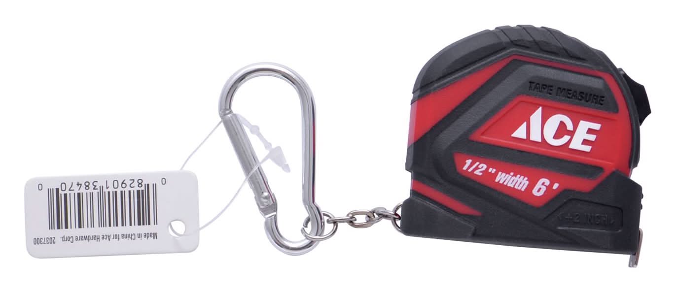 ACE 6 Ft. L X 1/2 In. W Keychain Tape Measure 1 Pk