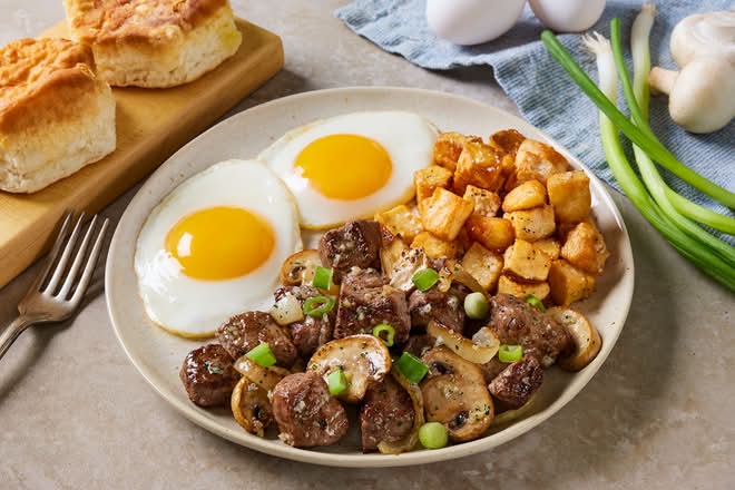Steak Tips & Eggs