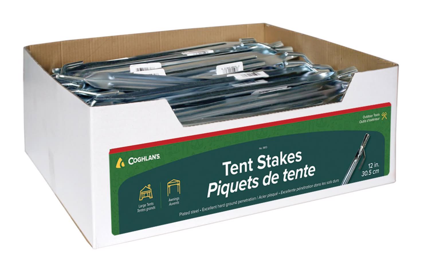 Coghlan'S Silver Tent Stakes 0.25 In. W X 12 In. L 1 Pk