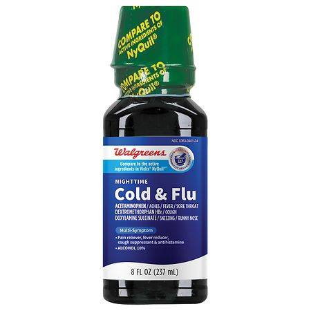 Walgreens Original Nighttime Cold & Flu Relief Liquid