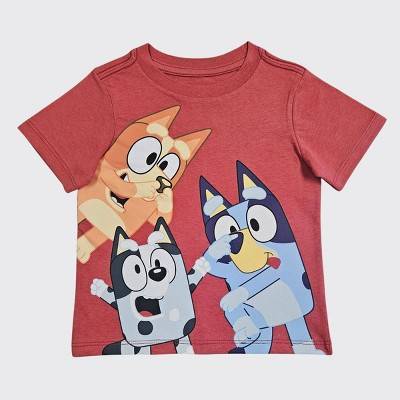 Toddler Boys' Bluey Short Sleeve T-Shirt - Red 3T