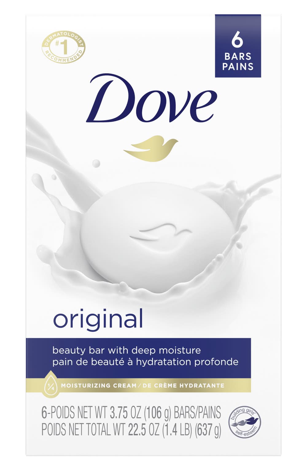 Dove Original Beauty Bar Soaps (6 x 3.75 oz)