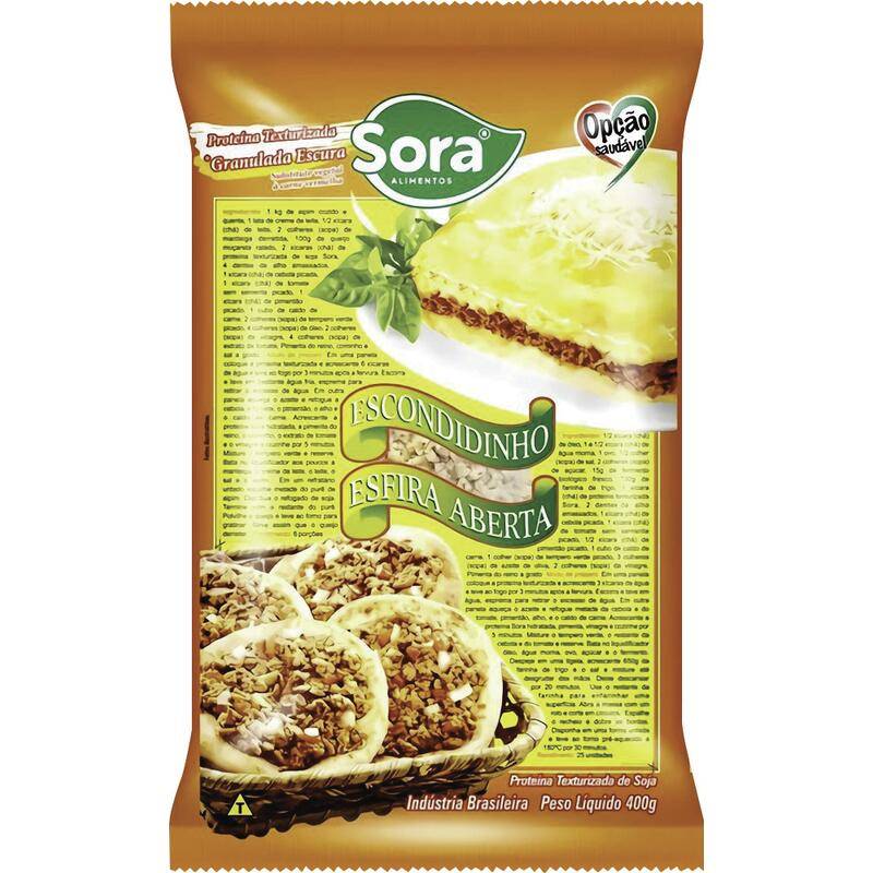 Sora proteína de soja texturizada granulada escura (400g)