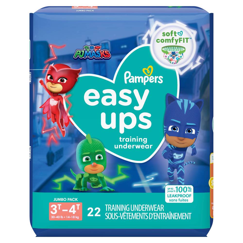 Pampers Easy Ups Boys Training Underwear, Size 3T-4T, 22 Ct