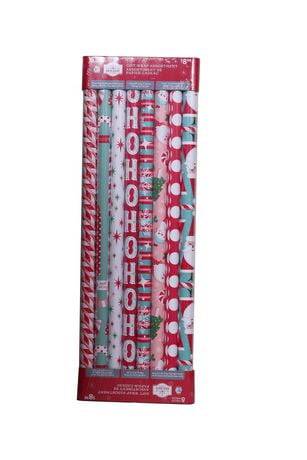 Holiday Time Christmas Wrapping Paper, 144 square feet, Assorted (8 ct)