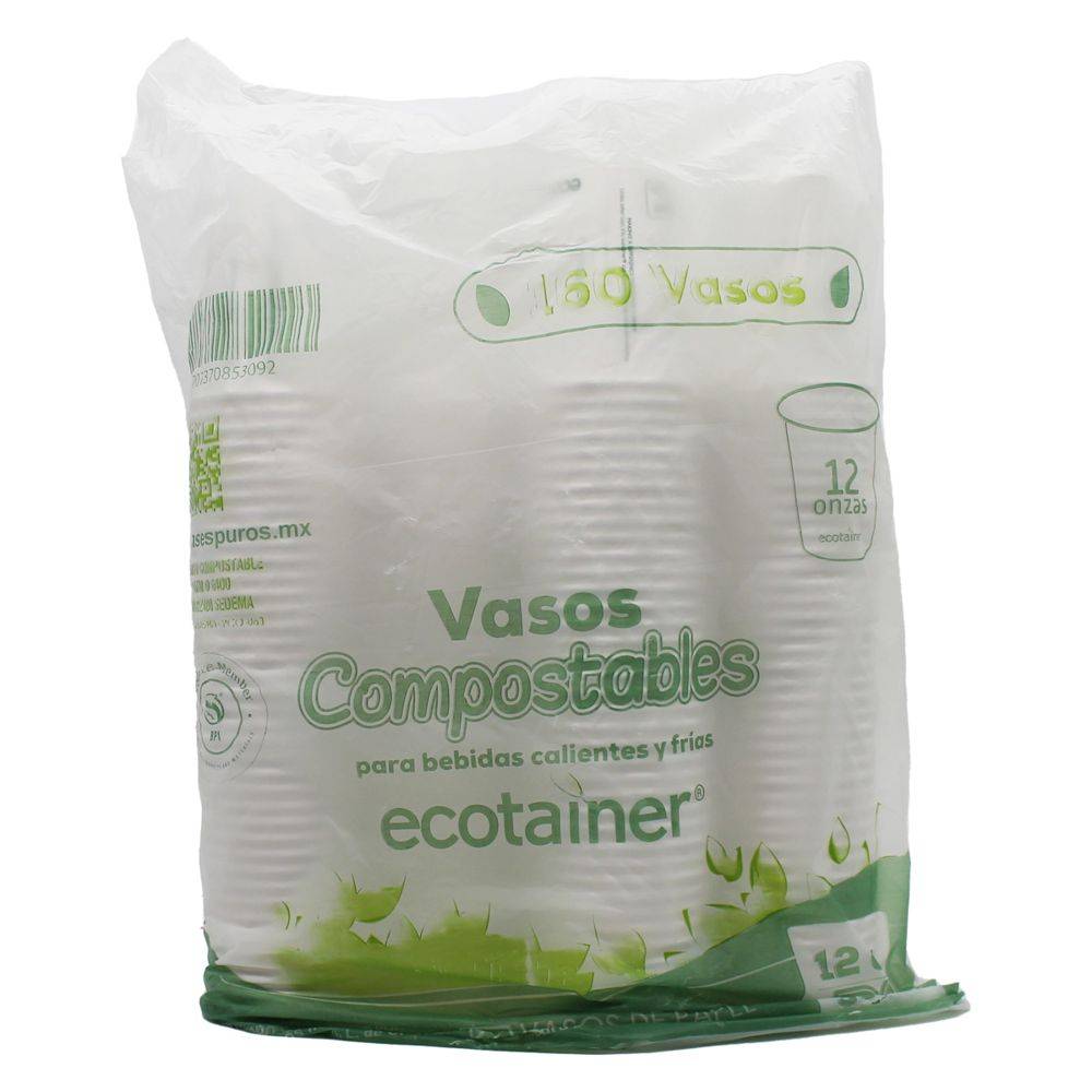 Ecotainer vasos compastables (160 un)