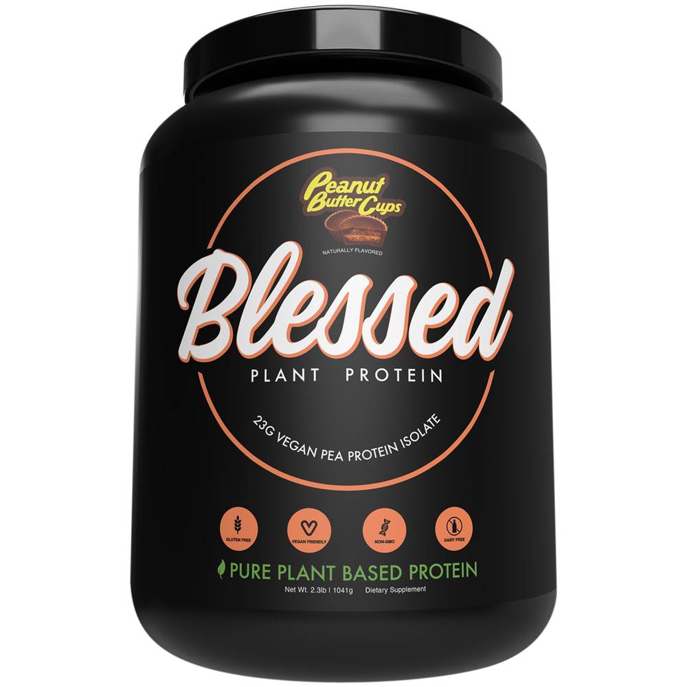 Blessed Vegan Plant Based Pea Protein Isolate Dietary Supplement, Peanut Butter Cups (2.3 lbs)