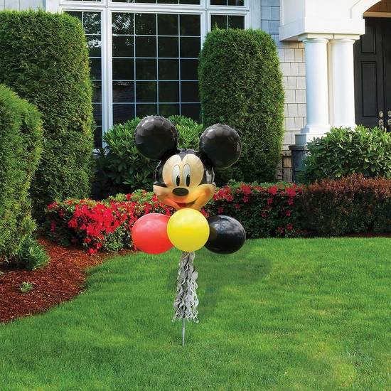 Uninflated Air-filled Mickey Mouse Foil & Latex Balloon Yard Sign, 5.25ft