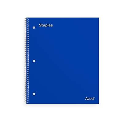 Staples® Accel 1-Subject Notebook, 8.5 x 11, Graph Ruled, 100 Sheets, Assorted Colors (ST25855D)