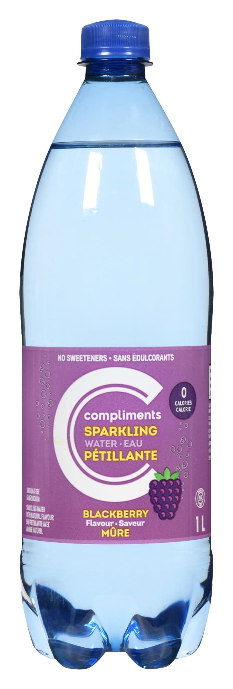 Compliments Sparkling Water, Blackberry (1 L)