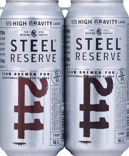 Steel Reserve High Gravity Domestic Lager Beer (4 ct, 16 fl oz)