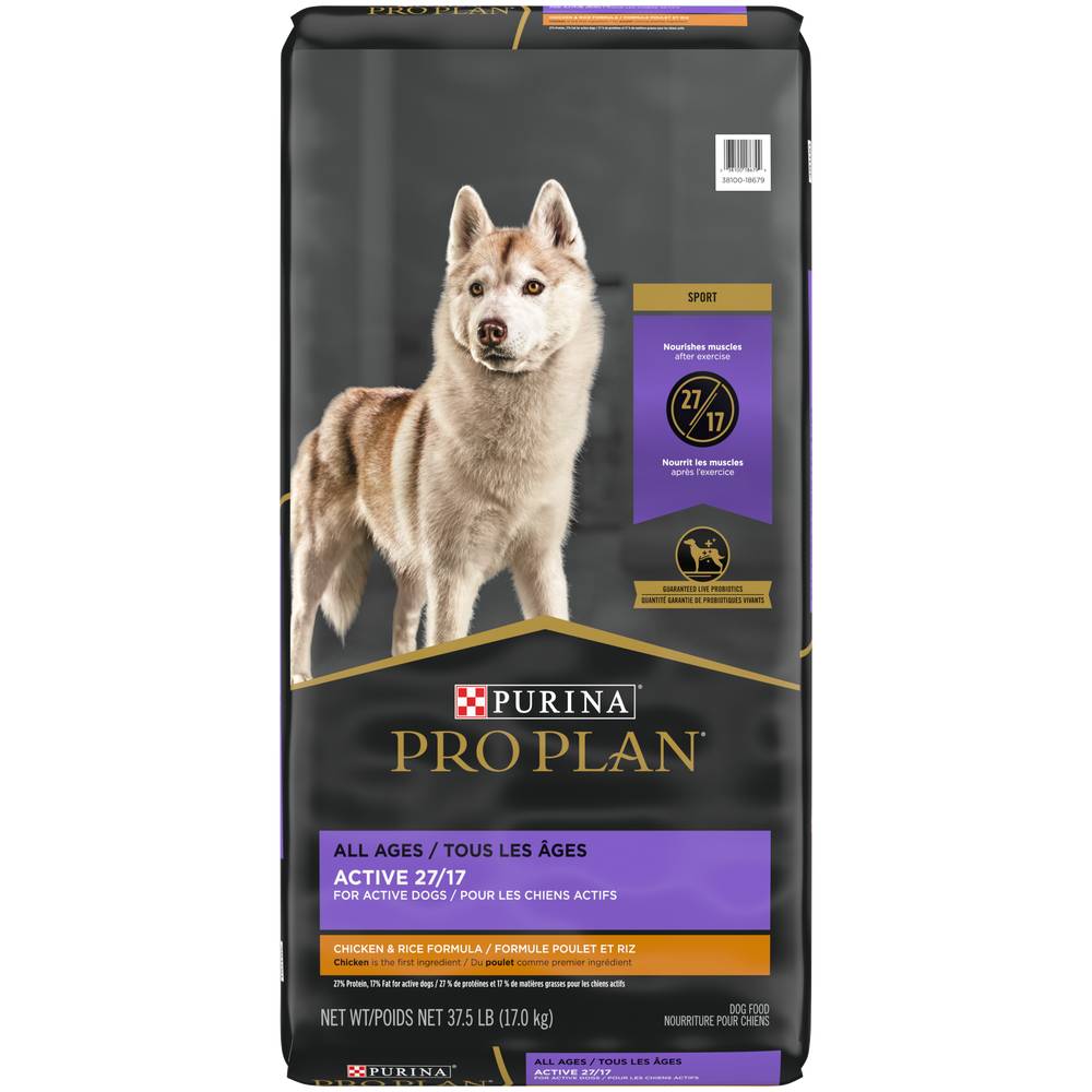 Purina Pro Plan Sport All Life Stage Dry Dog Food, Chicken-Rice, (37.5 lbs)