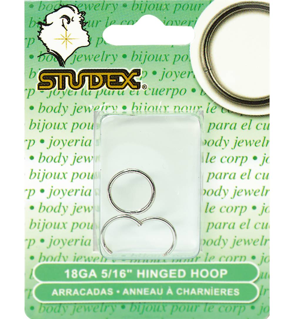 Studex Stainless Steel Hoop Piercing Earrings, 5/16 in, Silver
