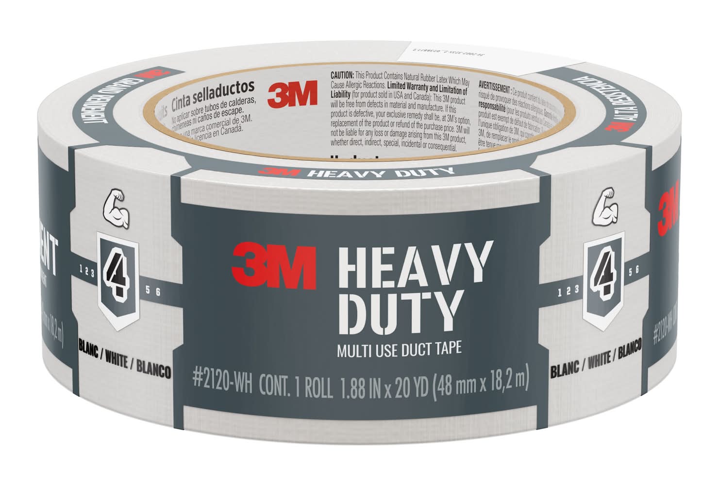 3M Heavy Duty White Rubberized Duct Tape 1.88-in x 20 Yard(s)