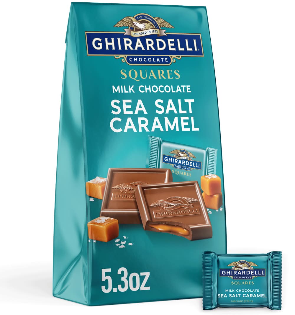 Ghirardelli Milk Chocolate Squares, Sea Salt Caramel (5.3 oz)