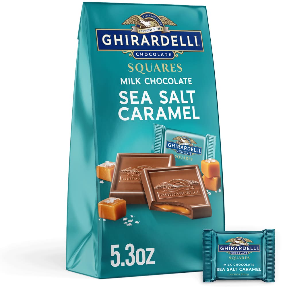 Ghirardelli Milk Chocolate Squares, Sea Salt Caramel (5.3 oz)