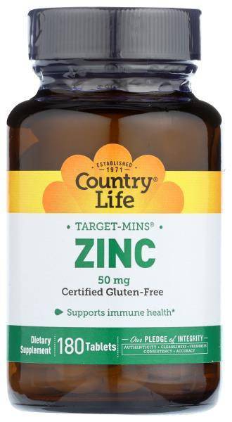 Country Life Zinc 50mg Tablets (180 ct)