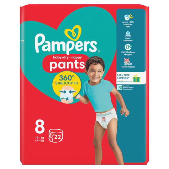 Pampers Baby-Dry Nappy Diapers Size 8 (pack 22)