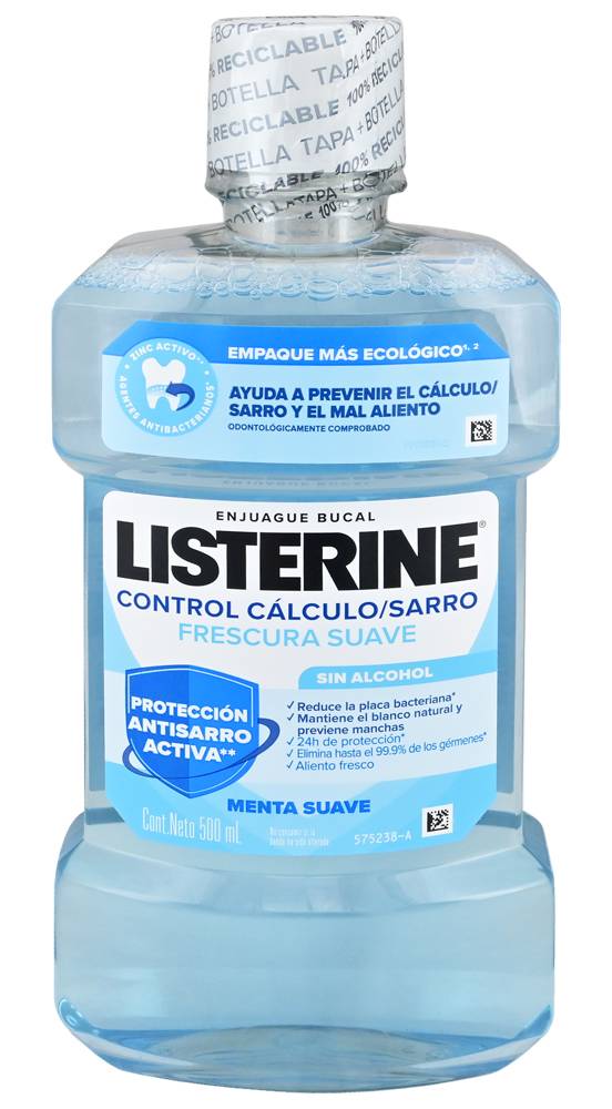 Listerine ENJ BUC MENTA SUAVE S/A*500ML