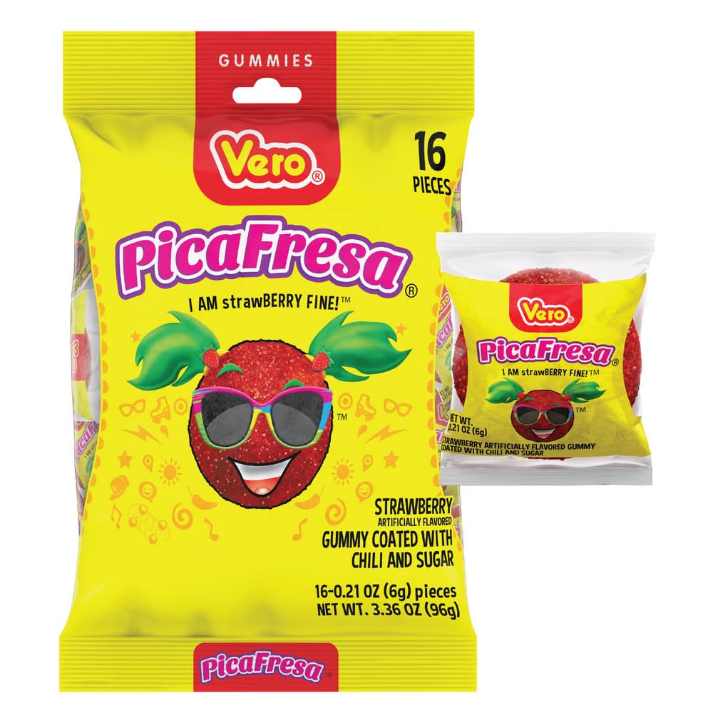 Vero Pica Fresa Chili Pepper Covered Strawberry Gummy (3.6 oz)