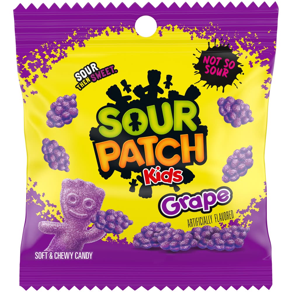 Sour Patch Kids Sour Then Sweet Soft & Chewy Grape Candy (3.58 oz)