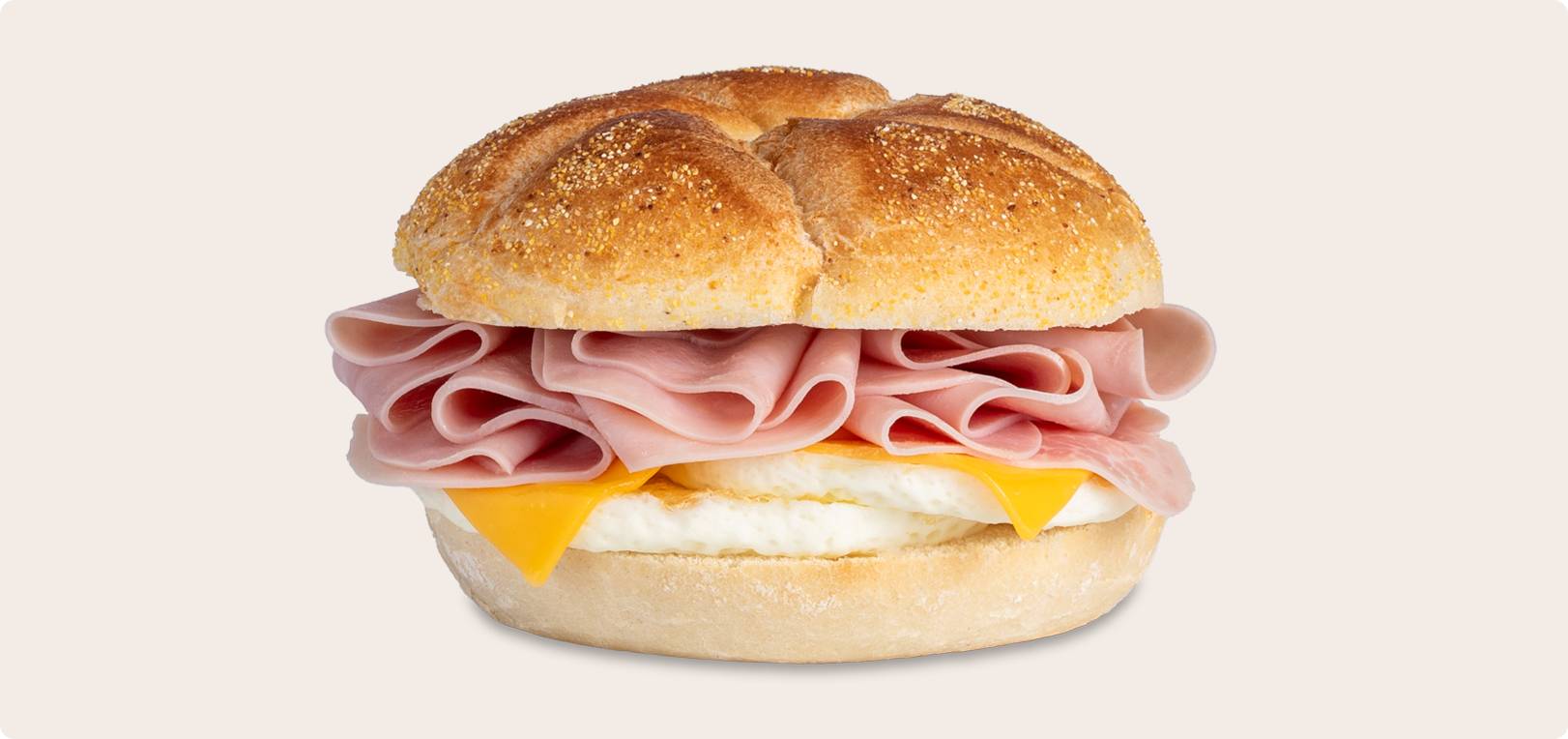 Ham, Egg & Cheese on a Kaiser Roll