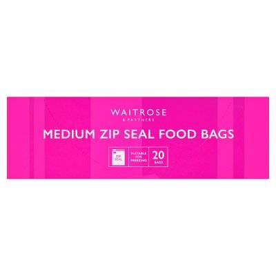 Waitrose Medium Zip Seal Food Bags (20 ct)