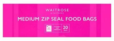 Waitrose & Partners Medium Zip Seal Food Bags