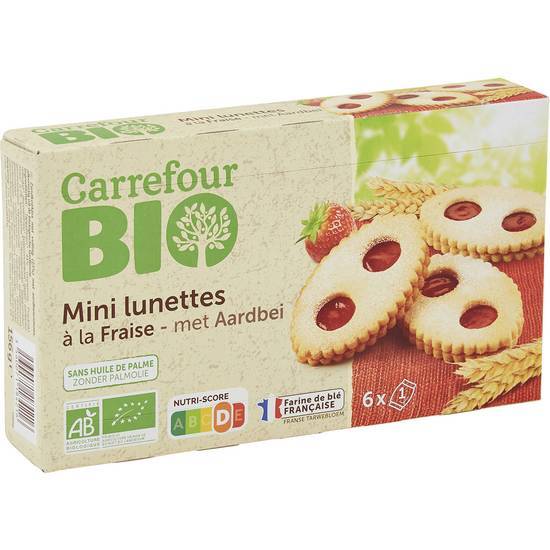 Carrefour Bio - Biscuits bio mini lunettes, fraise (6)