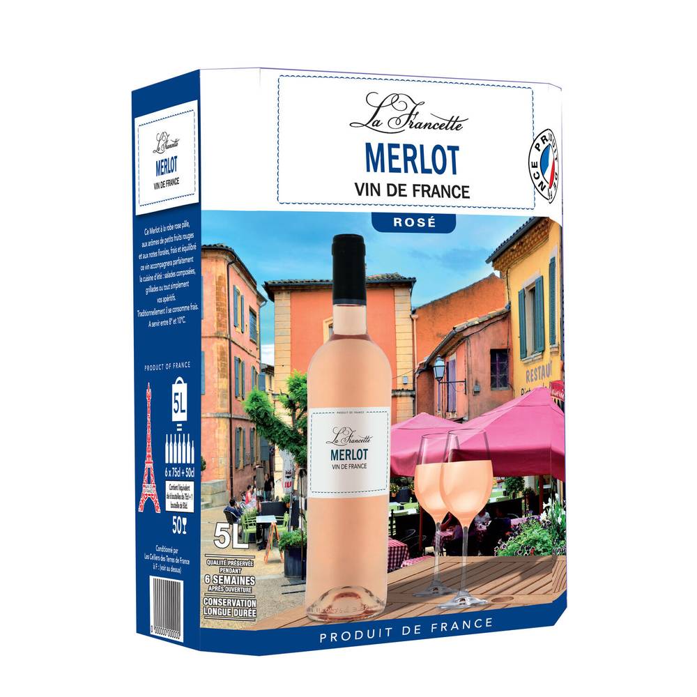 La Francette - Vin rosé merlot (5L)