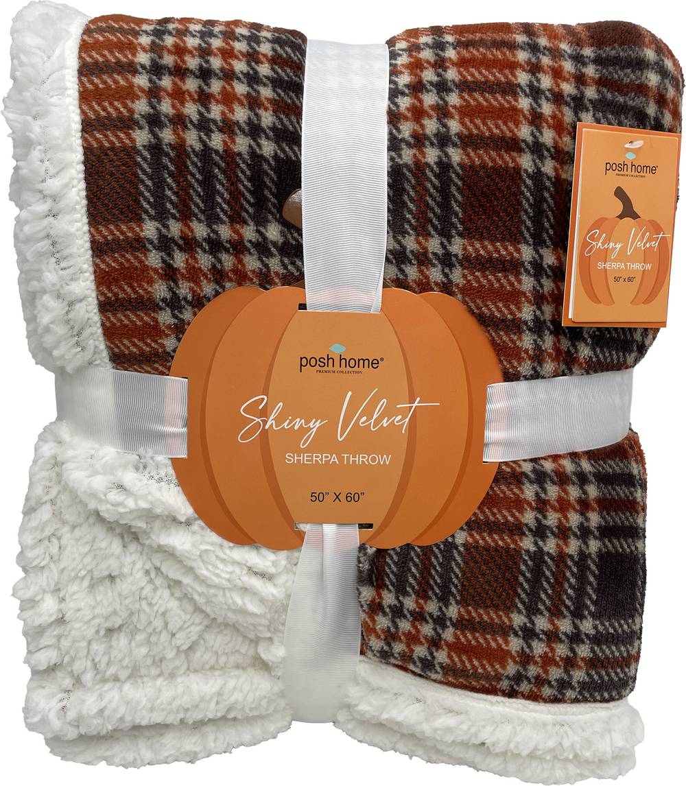 Plaid Sherpa Throw